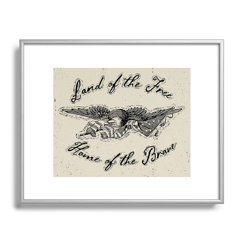 DENY Designs Land of the Free Eagle Metal Framed Art Print