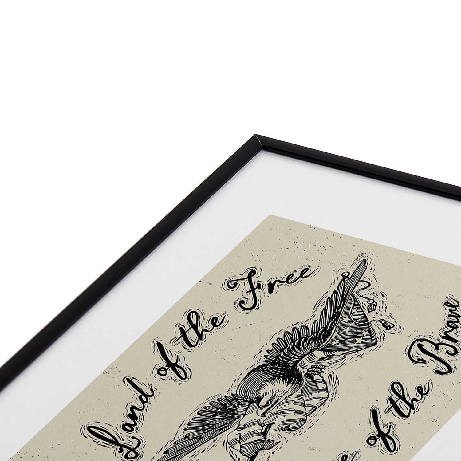 DENY Designs Land of the Free Eagle Metal Framed Art Print