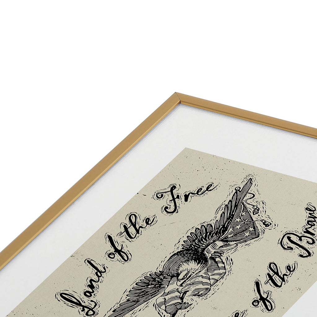 DENY Designs Land of the Free Eagle Metal Framed Art Print