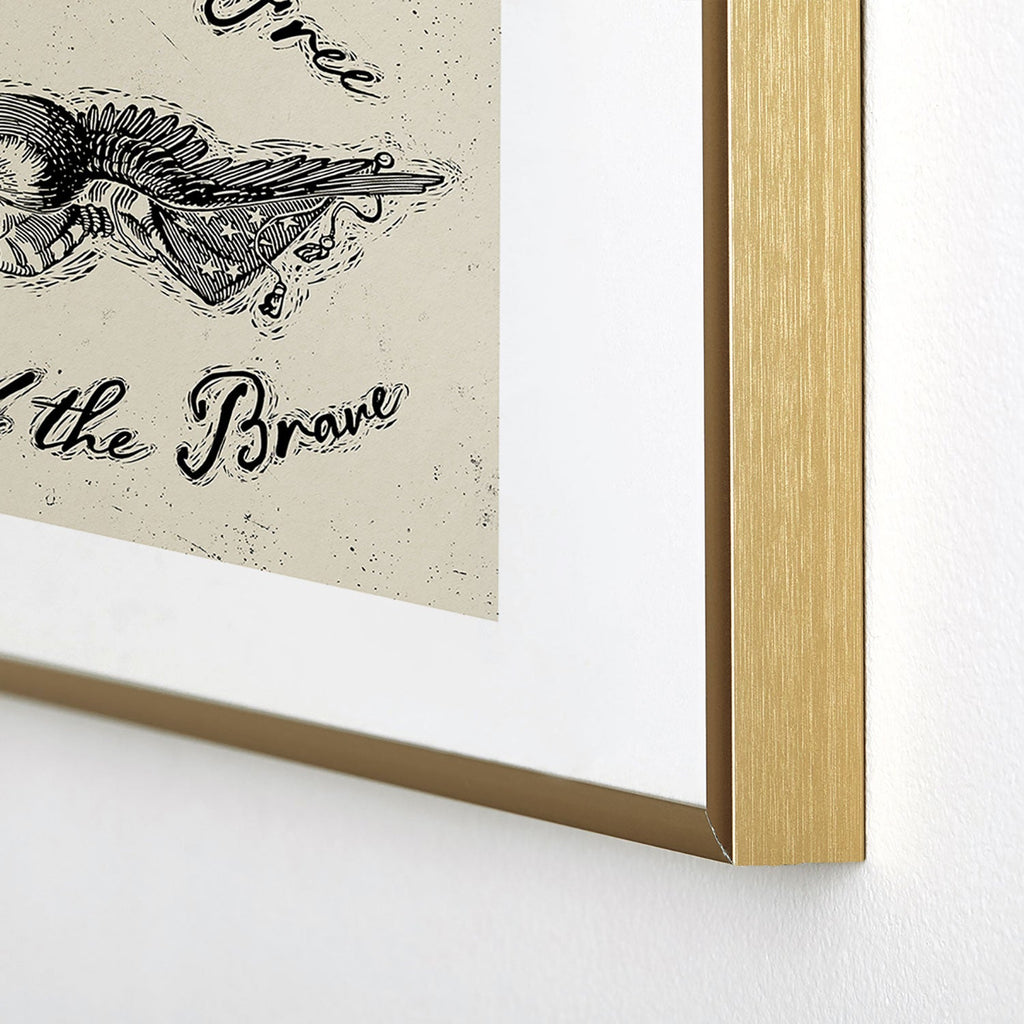 DENY Designs Land of the Free Eagle Metal Framed Art Print