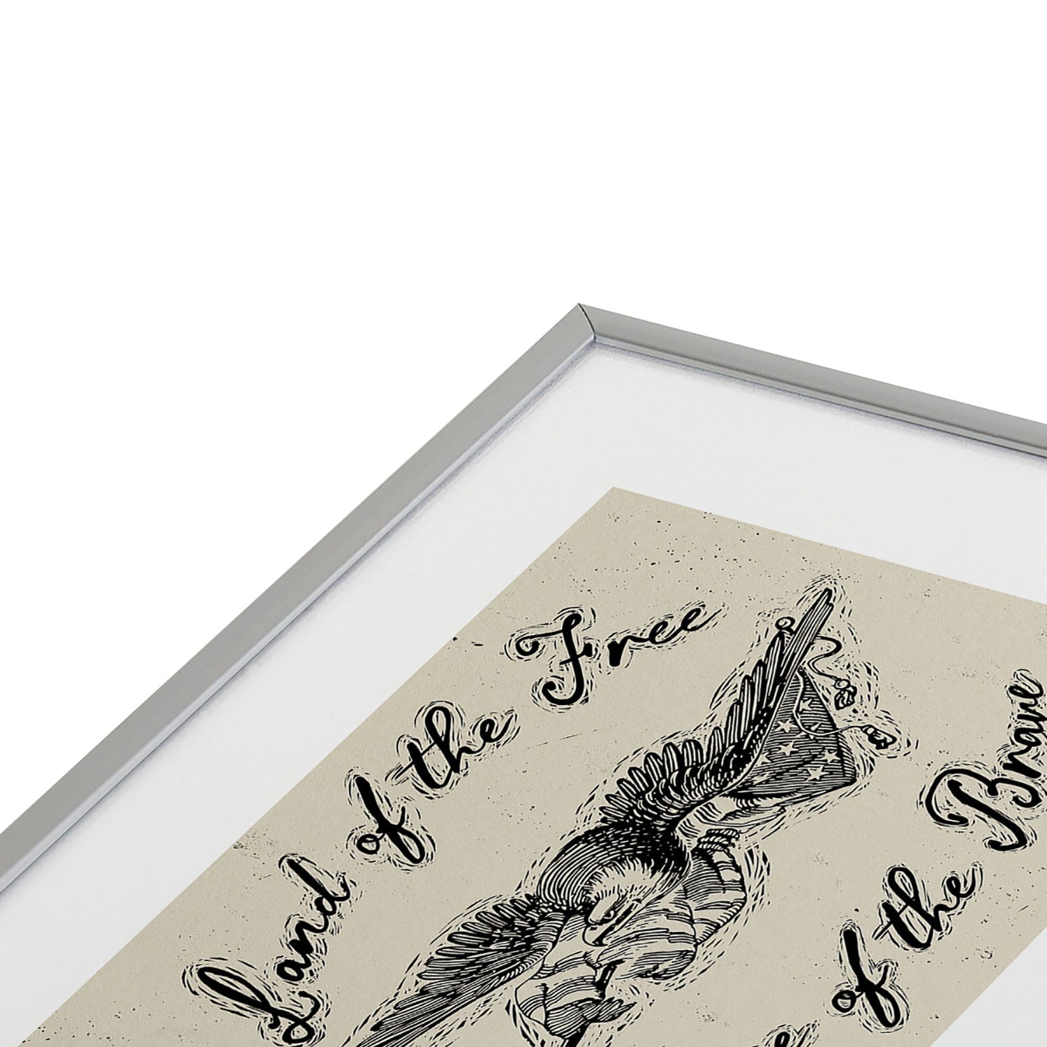 DENY Designs Land of the Free Eagle Metal Framed Art Print