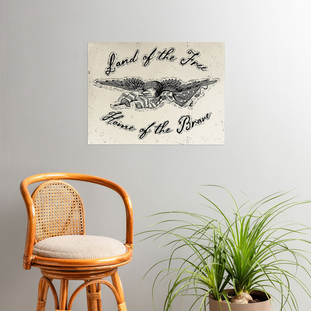 DENY Designs Land of the Free Eagle Poster