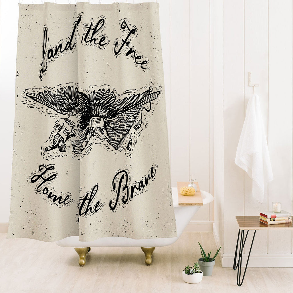 DENY Designs Land of the Free Eagle Shower Curtain