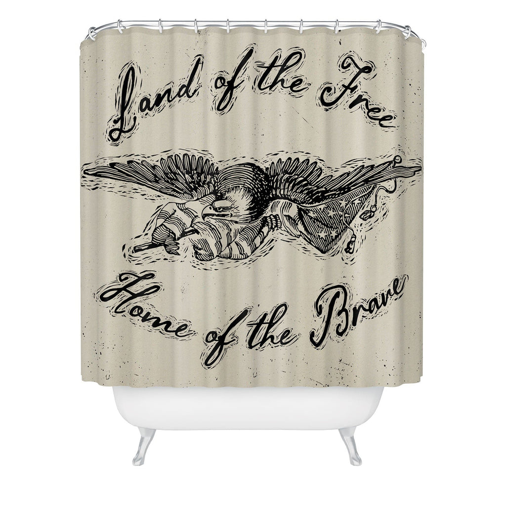 DENY Designs Land of the Free Eagle Shower Curtain