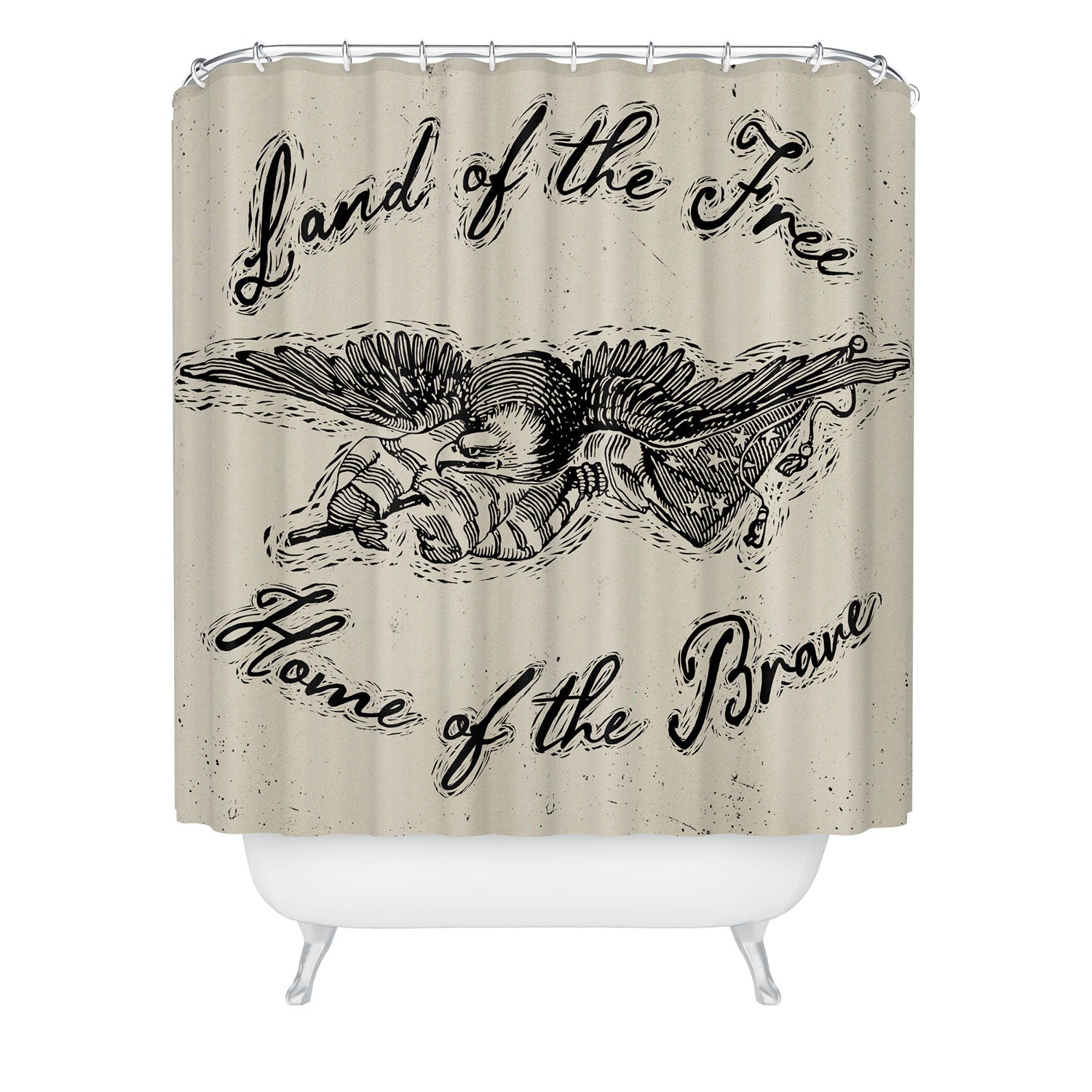 DENY Designs Land of the Free Eagle Shower Curtain