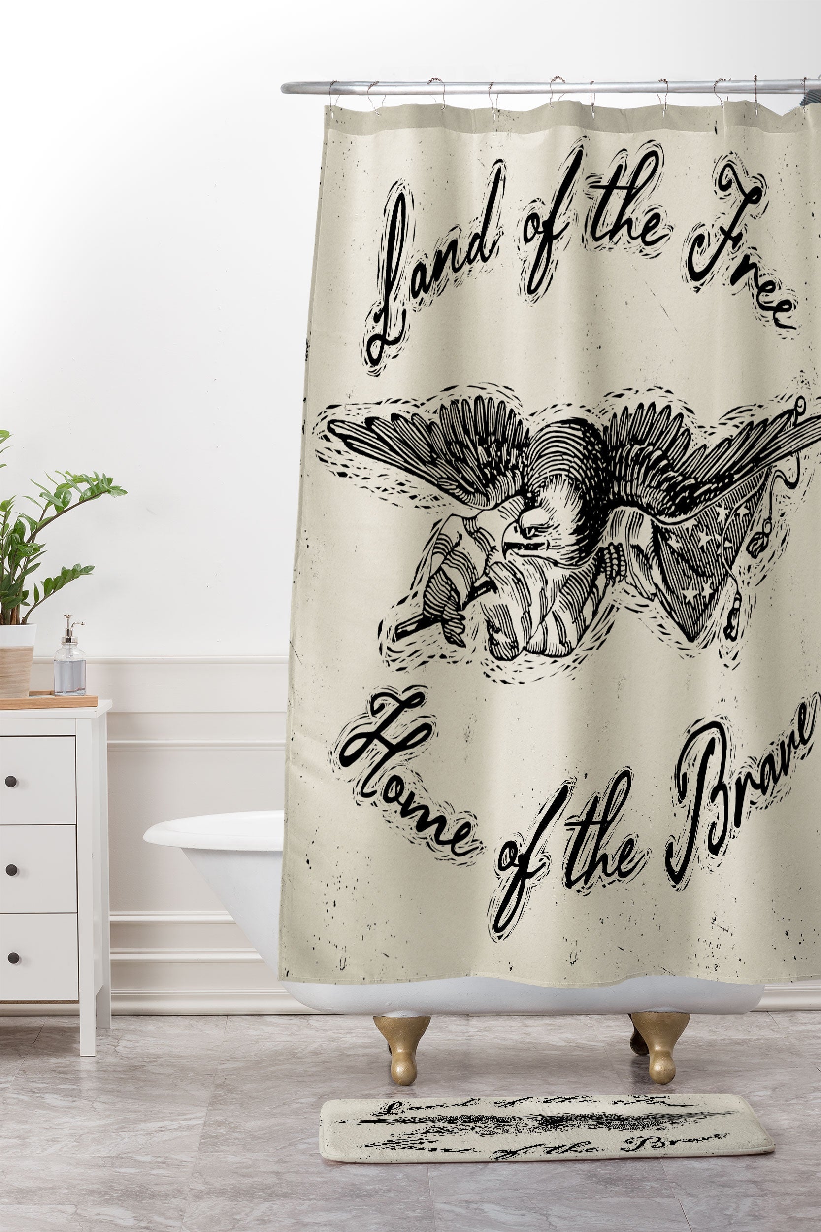 DENY Designs Land of the Free Eagle Memory Foam Bath Mat