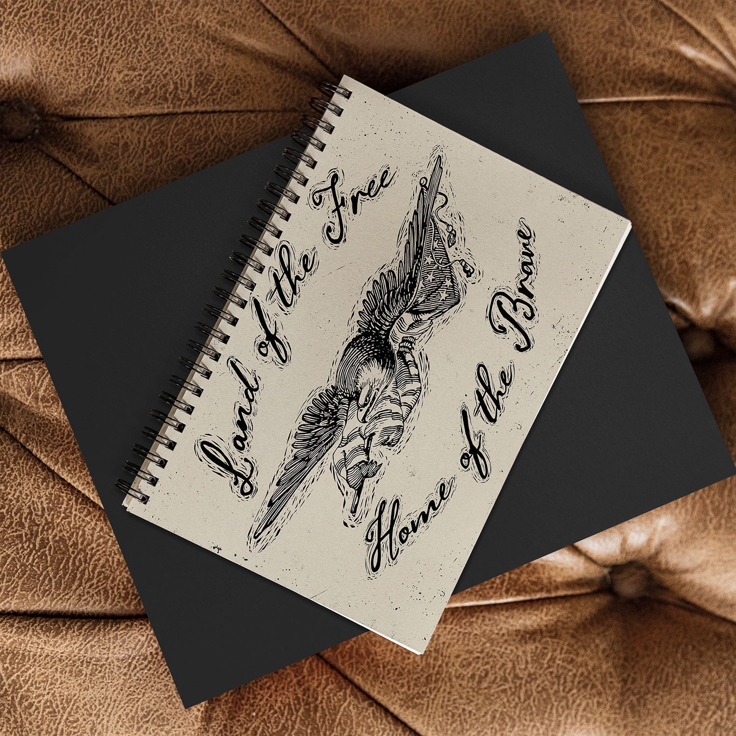 DENY Designs Land of the Free Eagle Spiral Notebook