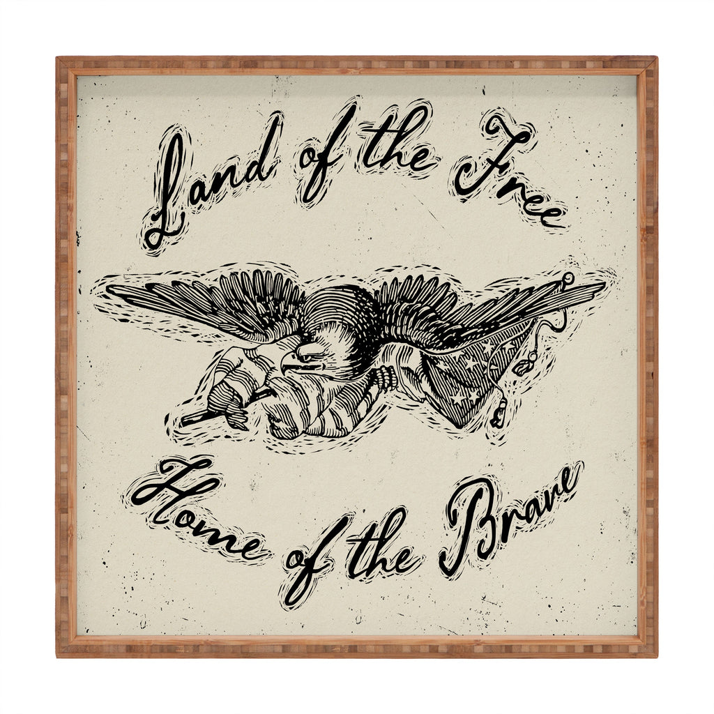 DENY Designs Land of the Free Eagle Square Tray