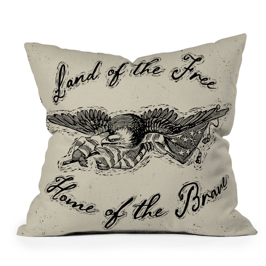 DENY Designs Land of the Free Eagle Outdoor Throw Pillow
