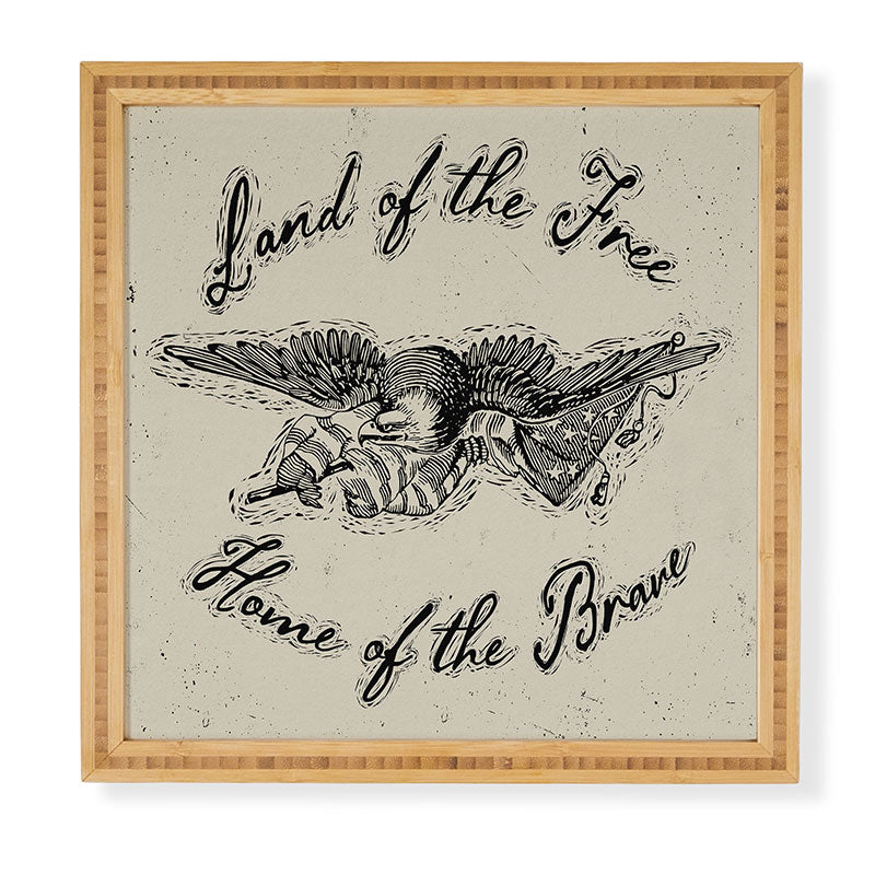 DENY Designs Land of the Free Eagle Framed Wall Art