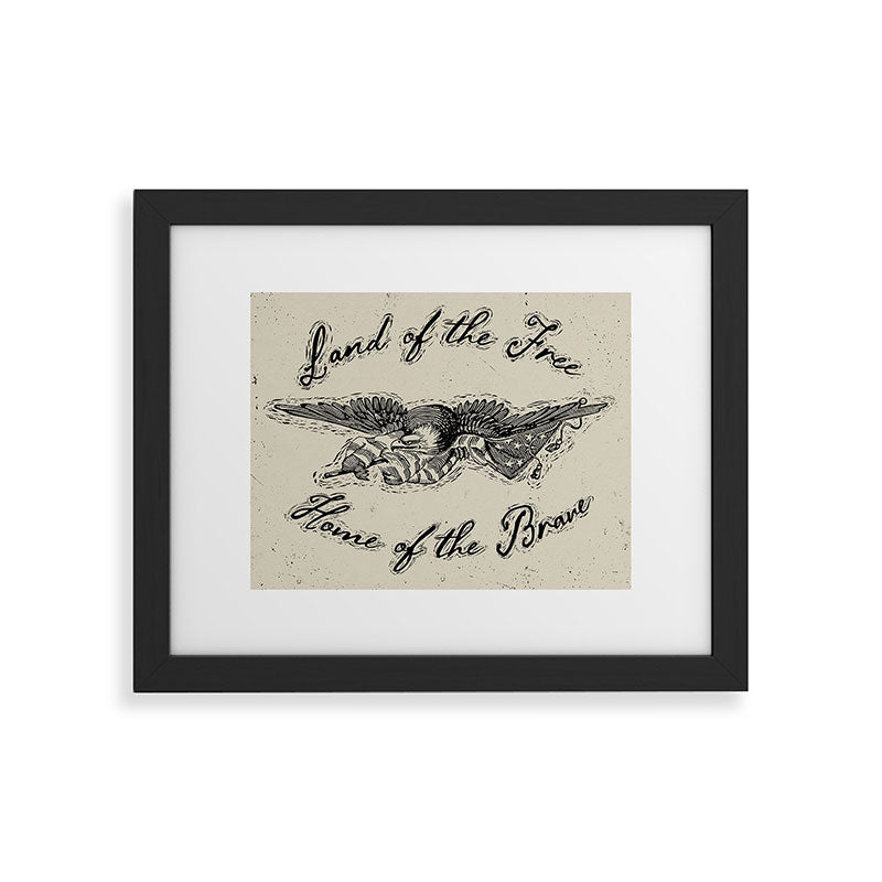 DENY Designs Land of the Free Eagle Framed Art Print