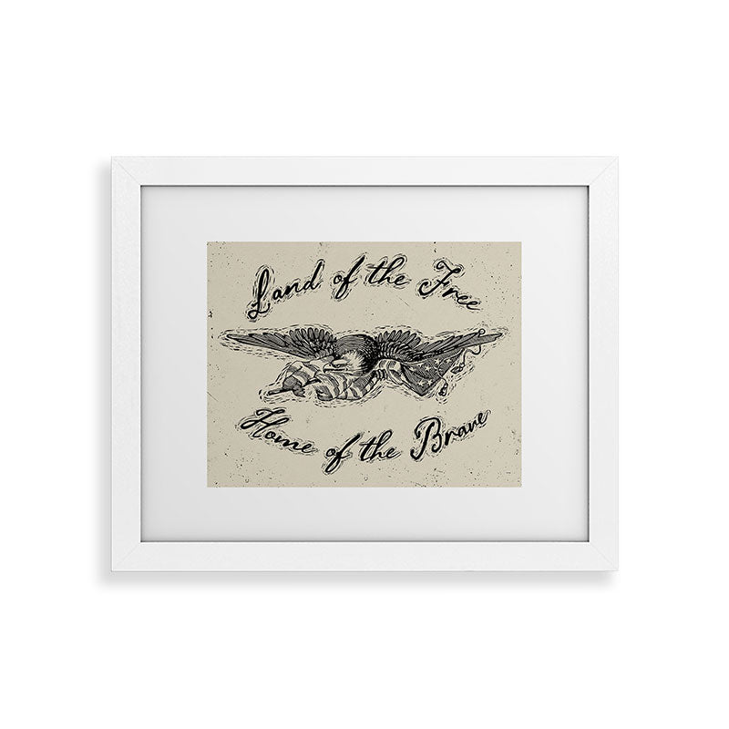 DENY Designs Land of the Free Eagle Framed Art Print