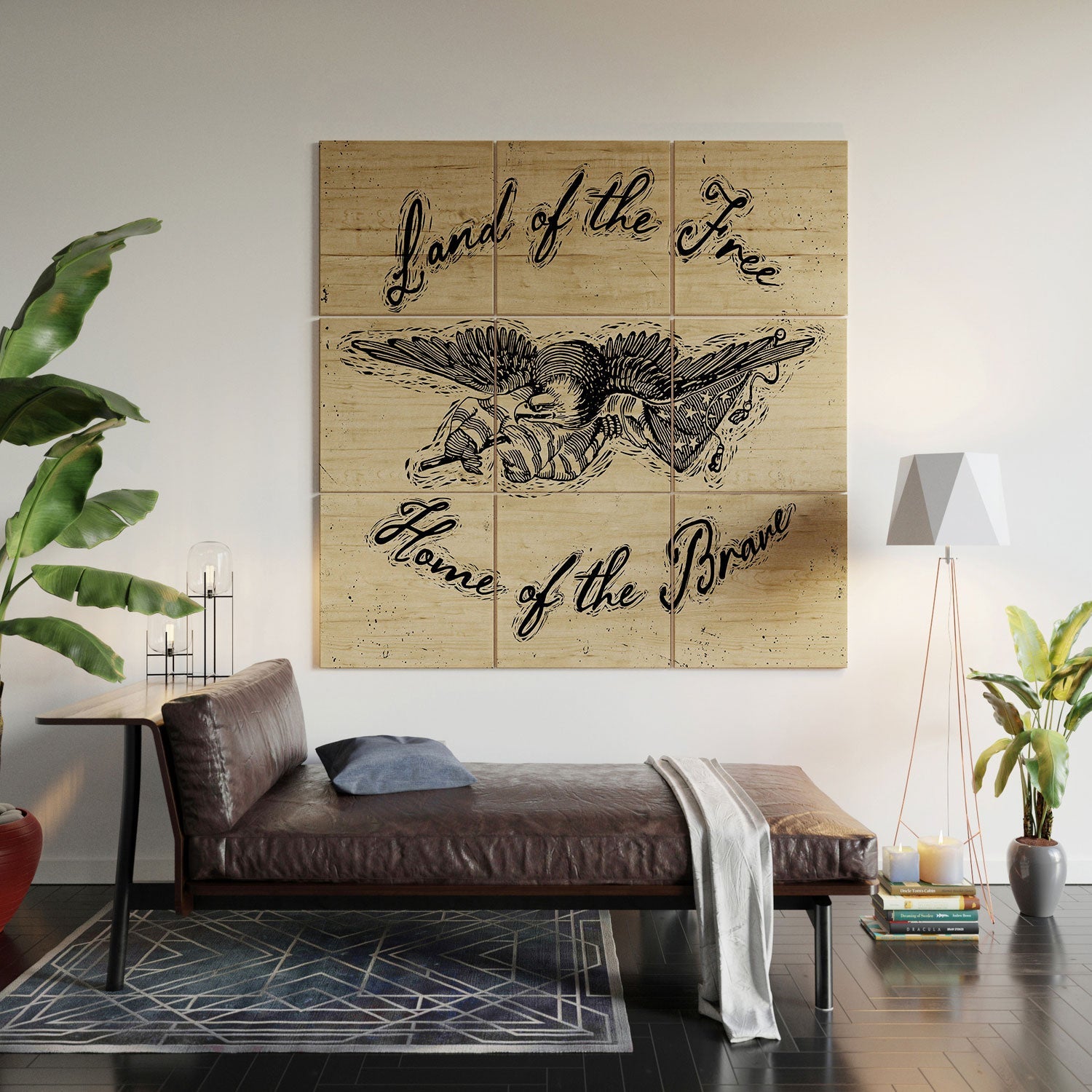 DENY Designs Land of the Free Eagle Wood Wall Mural