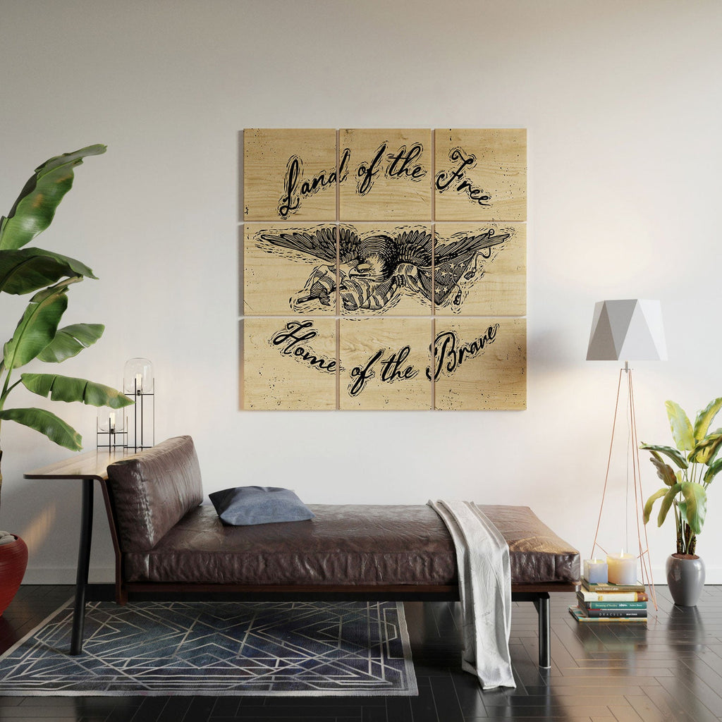 DENY Designs Land of the Free Eagle Wood Wall Mural