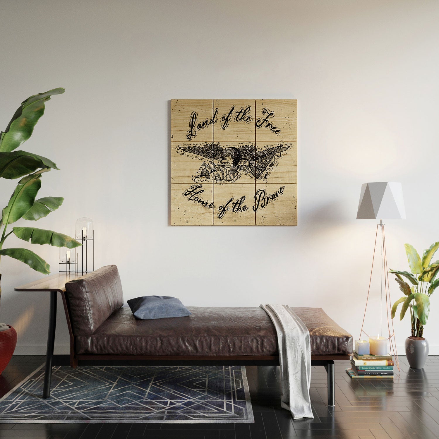 DENY Designs Land of the Free Eagle Wood Wall Mural