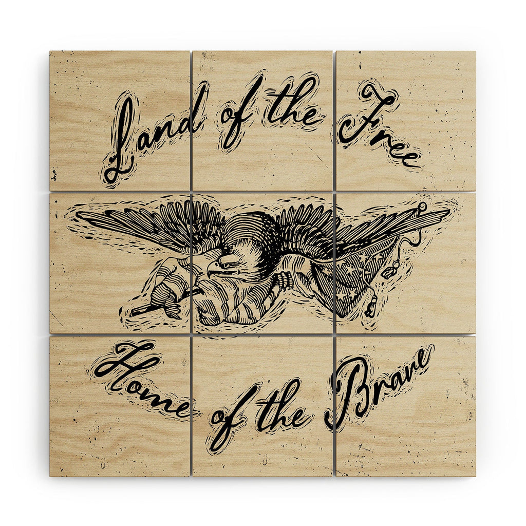 DENY Designs Land of the Free Eagle Wood Wall Mural