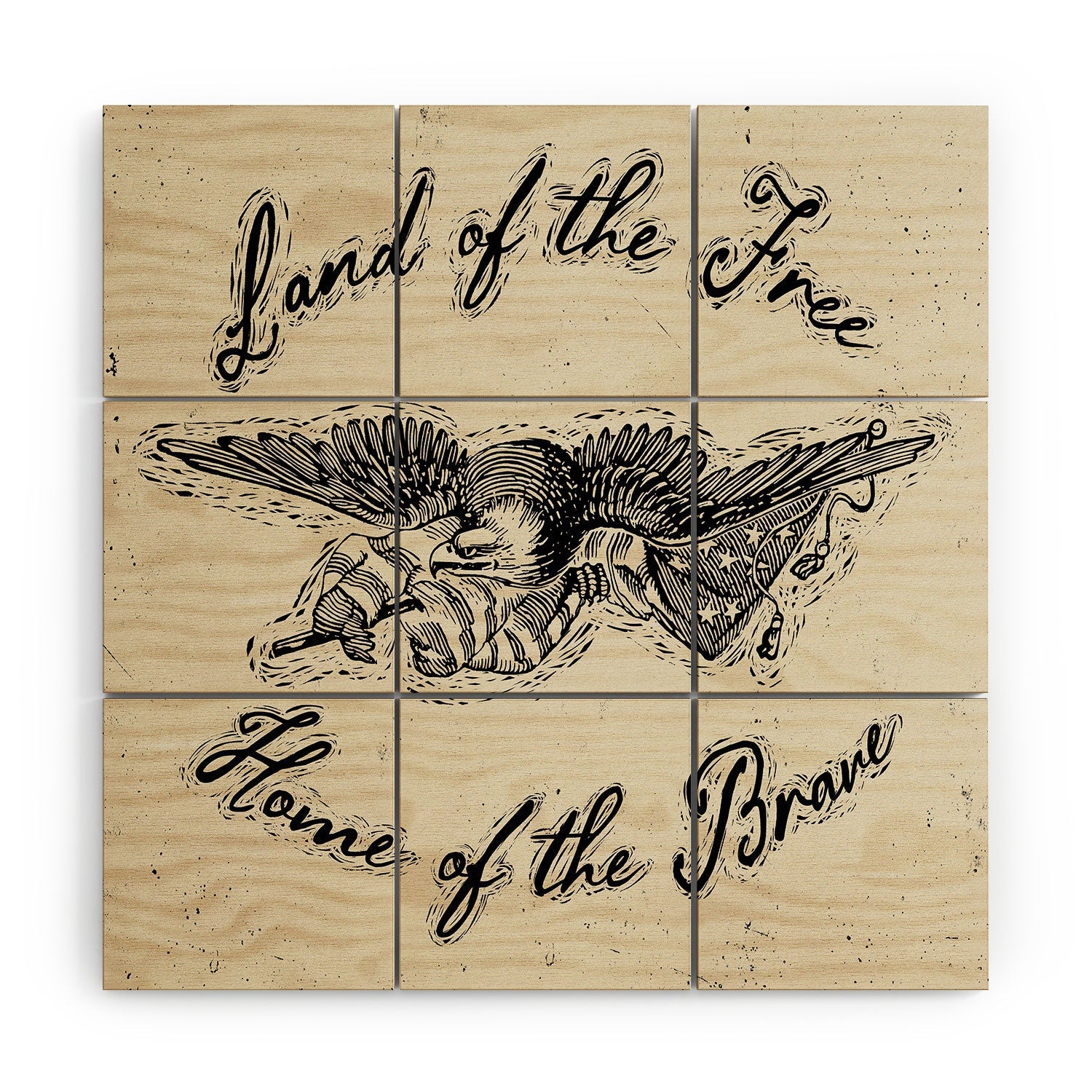 DENY Designs Land of the Free Eagle Wood Wall Mural