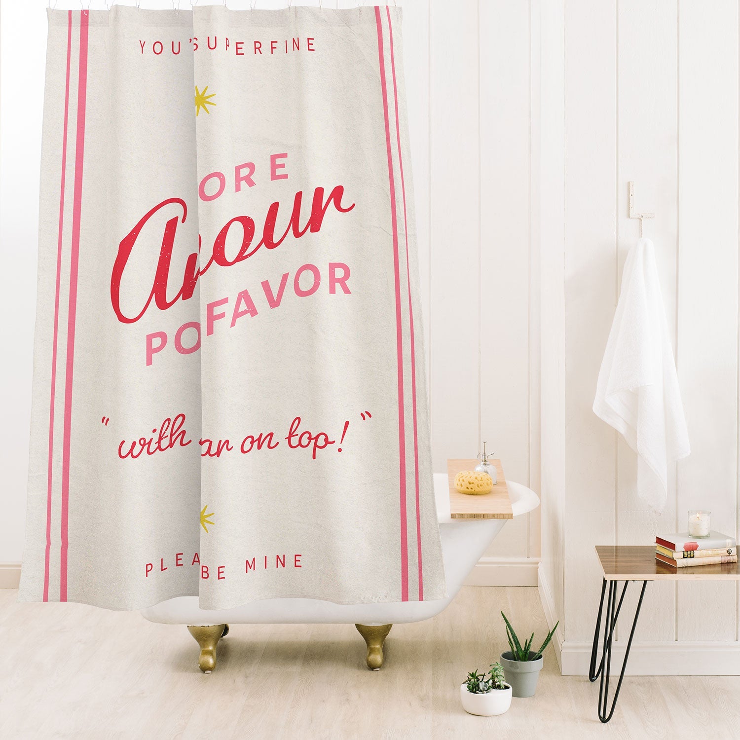DENY Designs More Amour Shower Curtain