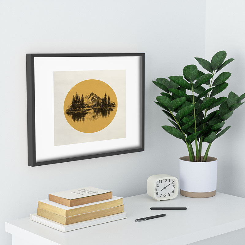 DENY Designs mountain vignette Recessed Framing Rectangle