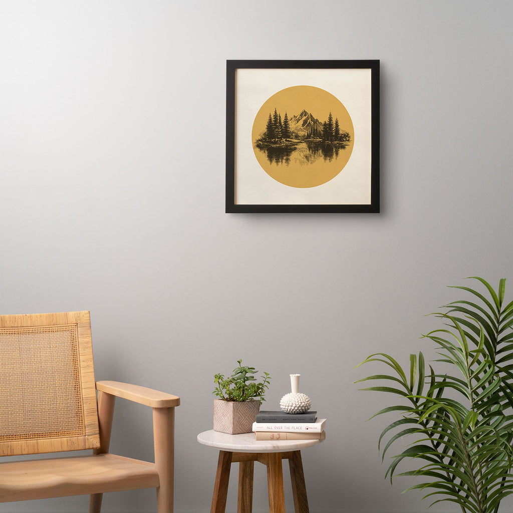 DENY Designs mountain vignette Framed Wall Art