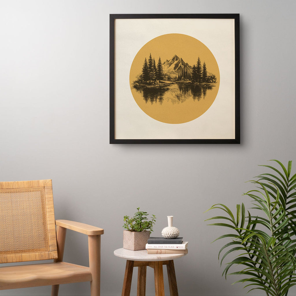 DENY Designs mountain vignette Framed Wall Art