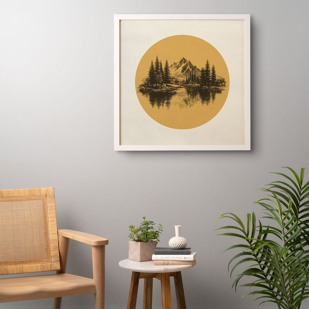 DENY Designs mountain vignette Framed Wall Art