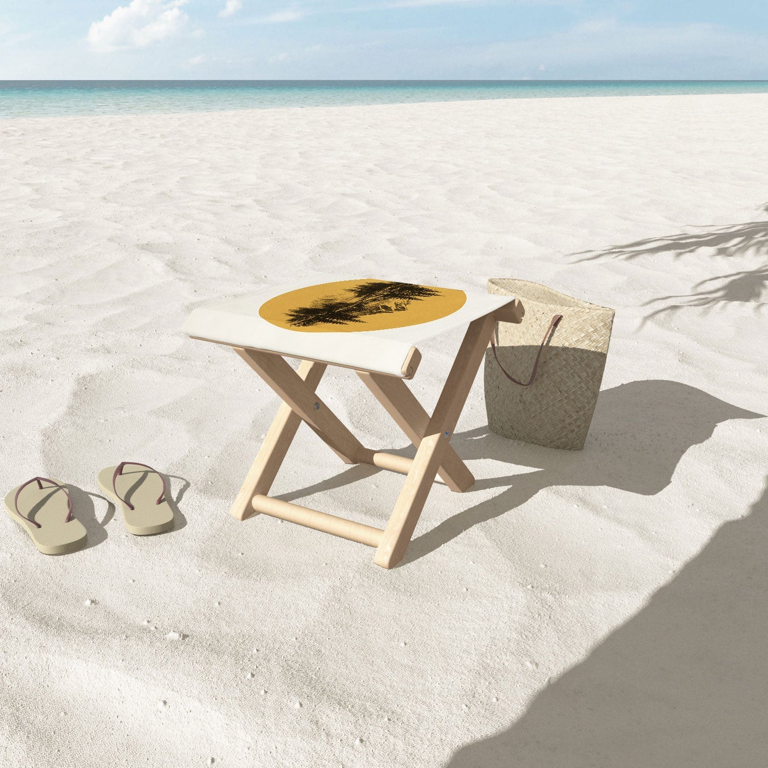 DENY Designs mountain vignette Folding Stool