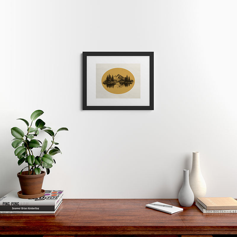 DENY Designs mountain vignette Framed Art Print