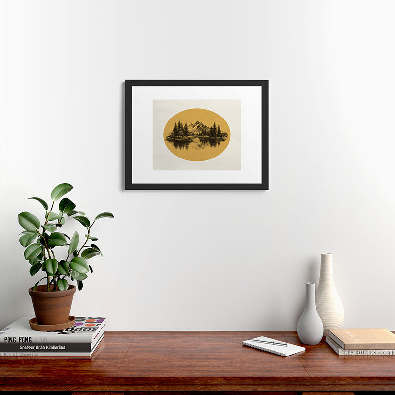 DENY Designs mountain vignette Framed Art Print