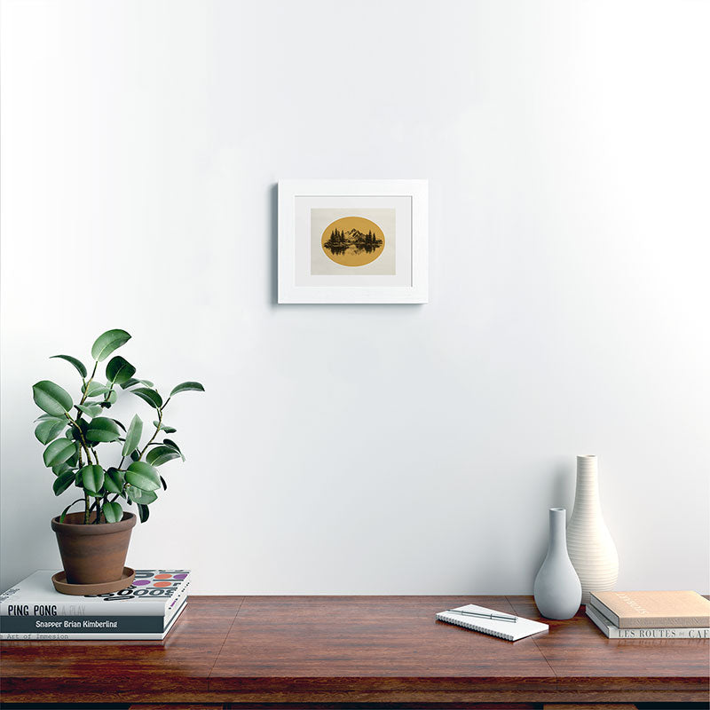 DENY Designs mountain vignette Framed Art Print