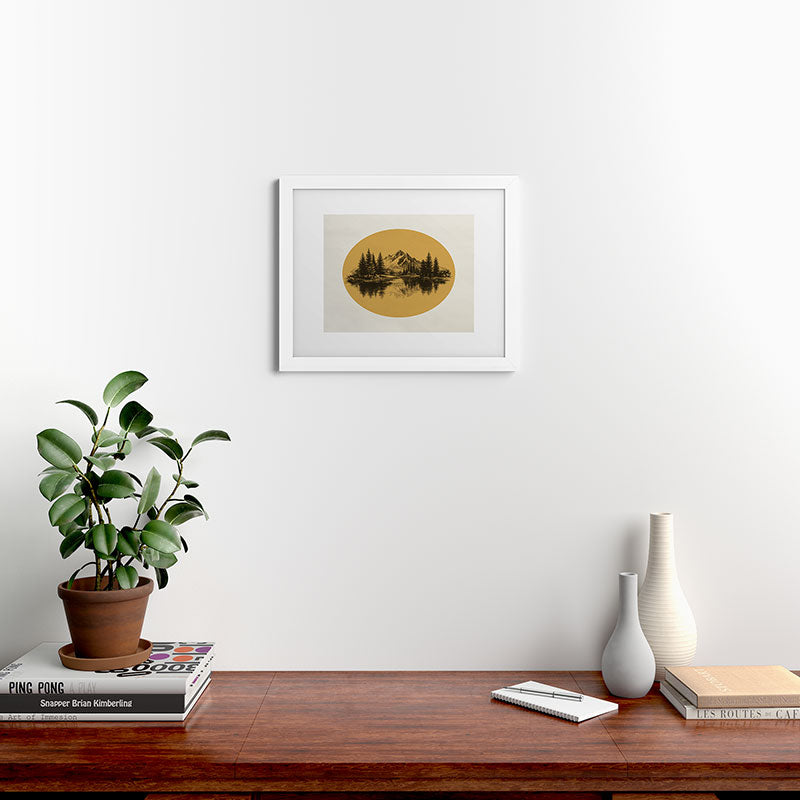 DENY Designs mountain vignette Framed Art Print