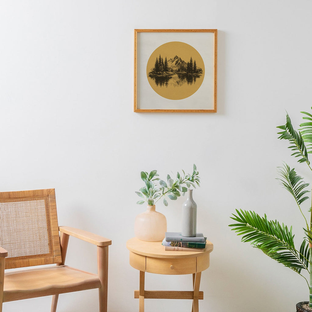 DENY Designs mountain vignette Framed Wall Art