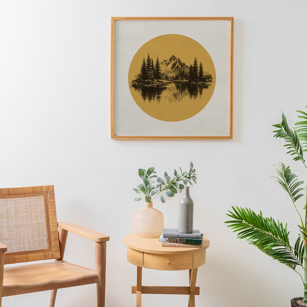 DENY Designs mountain vignette Framed Wall Art
