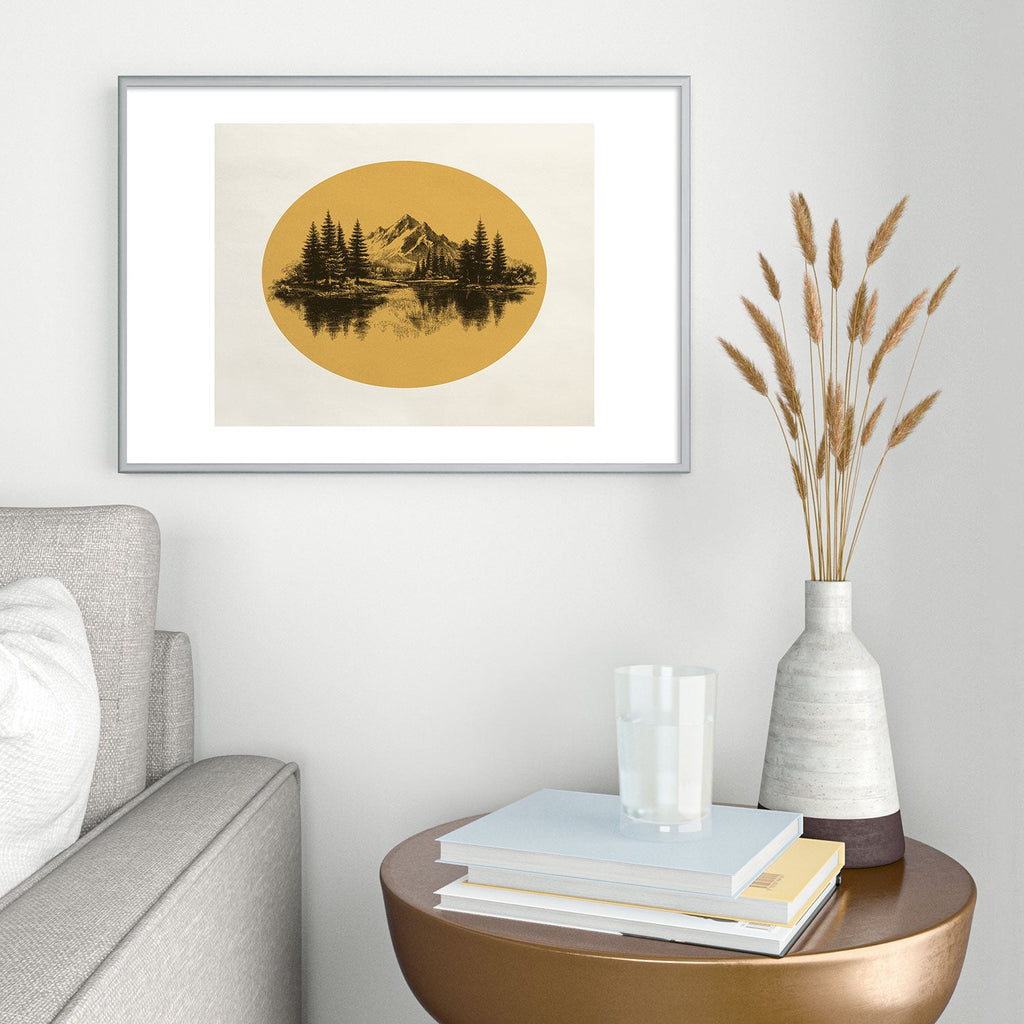 DENY Designs mountain vignette Metal Framed Art Print
