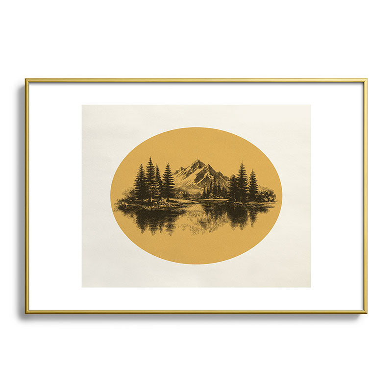 DENY Designs mountain vignette Metal Framed Art Print