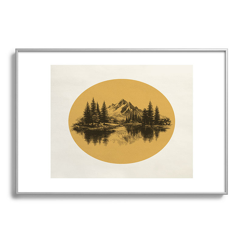 DENY Designs mountain vignette Metal Framed Art Print