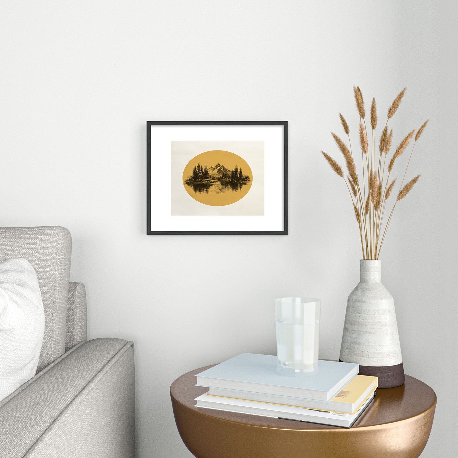 DENY Designs mountain vignette Metal Framed Art Print