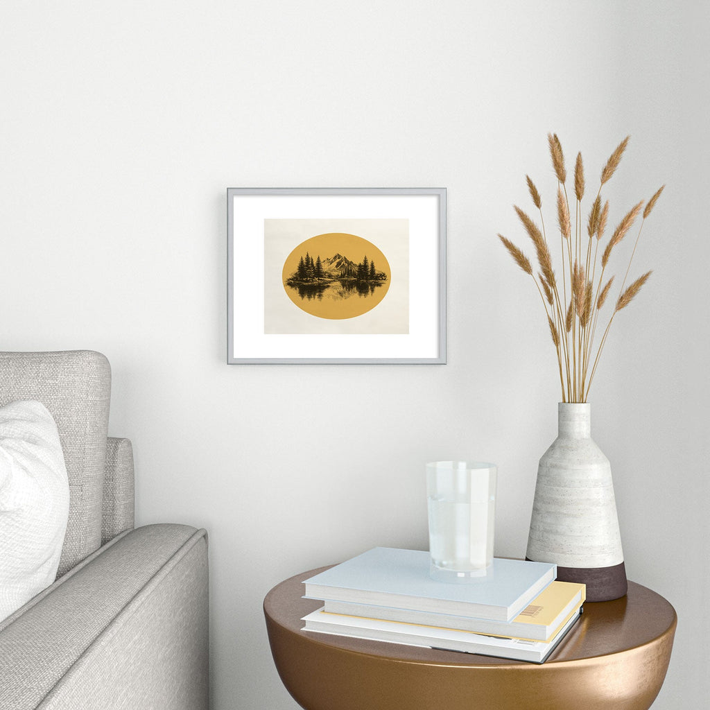 DENY Designs mountain vignette Metal Framed Art Print