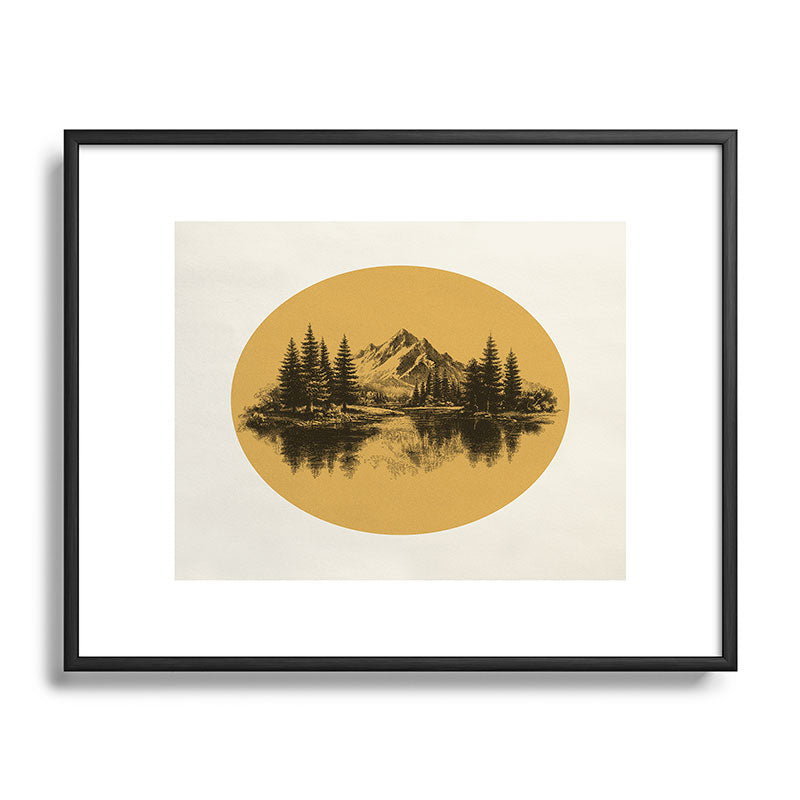 DENY Designs mountain vignette Metal Framed Art Print