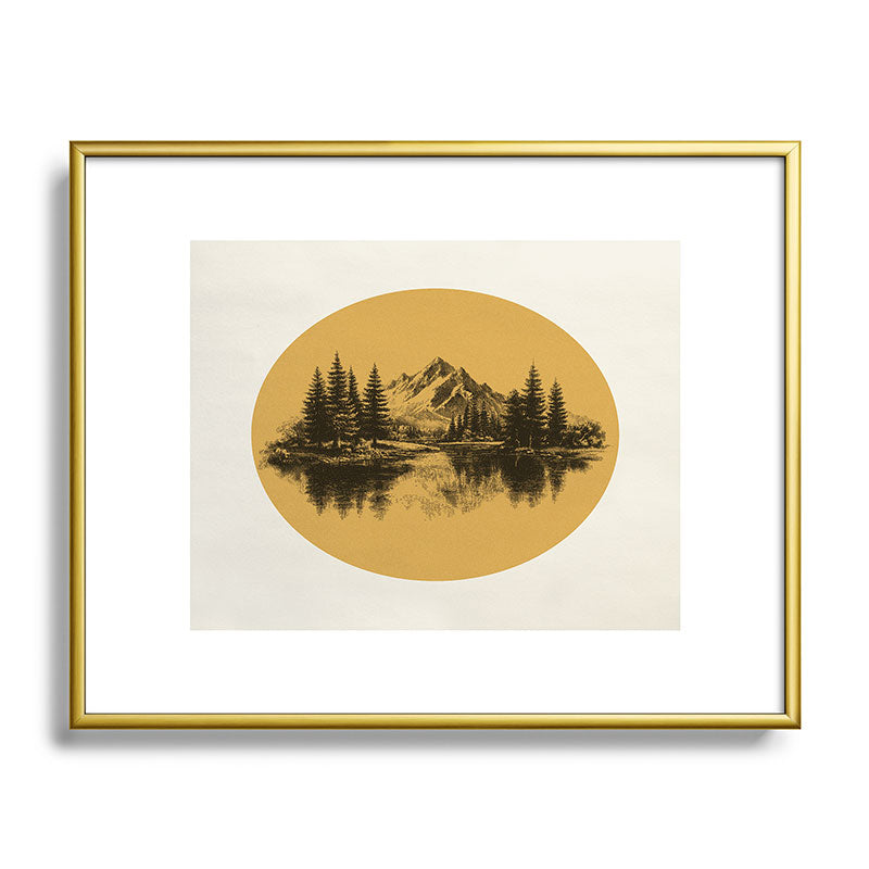 DENY Designs mountain vignette Metal Framed Art Print