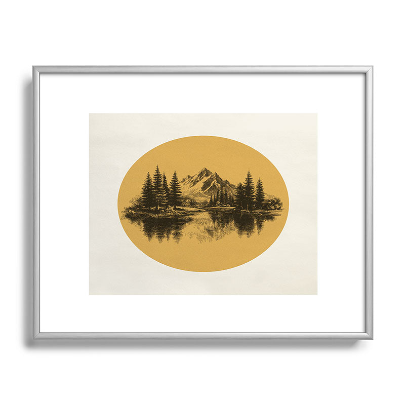 DENY Designs mountain vignette Metal Framed Art Print