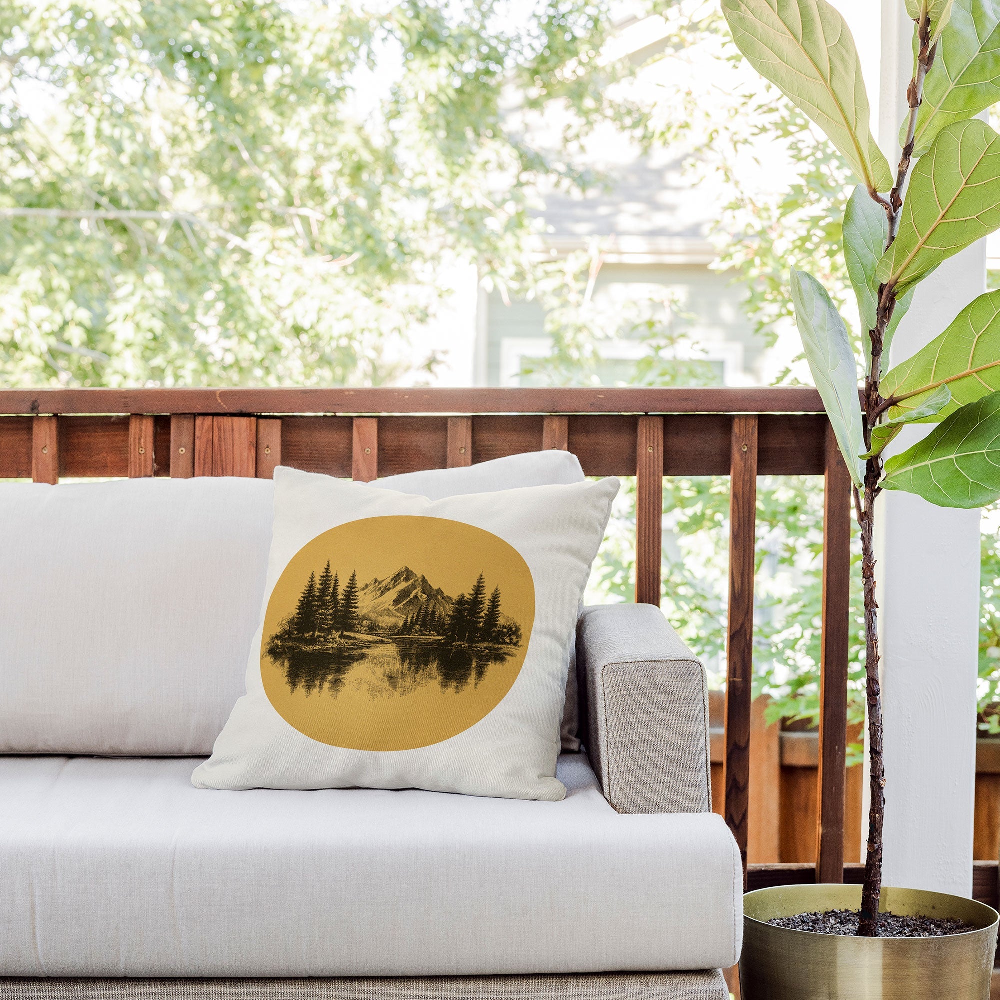 DENY Designs mountain vignette Outdoor Throw Pillow