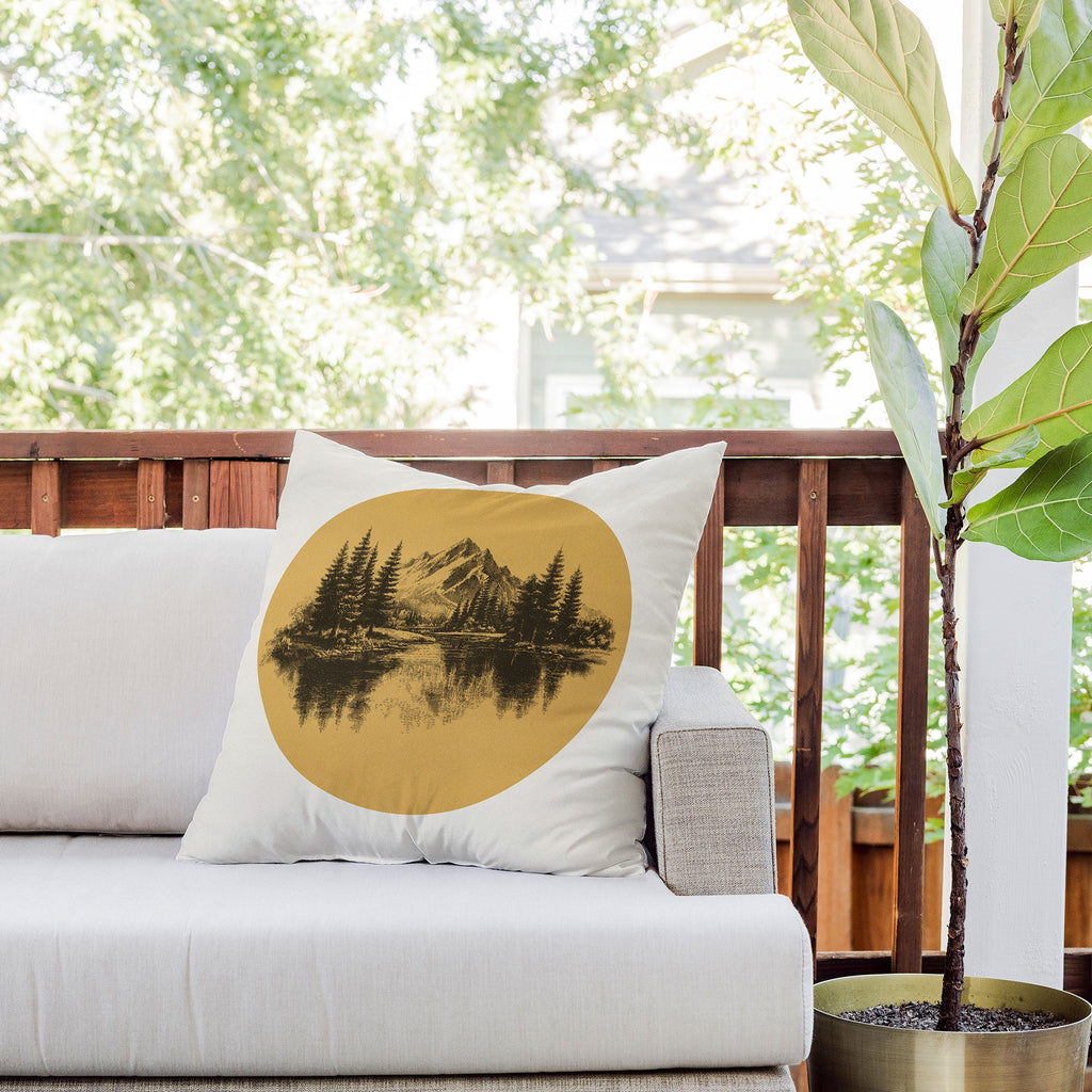 DENY Designs mountain vignette Outdoor Throw Pillow