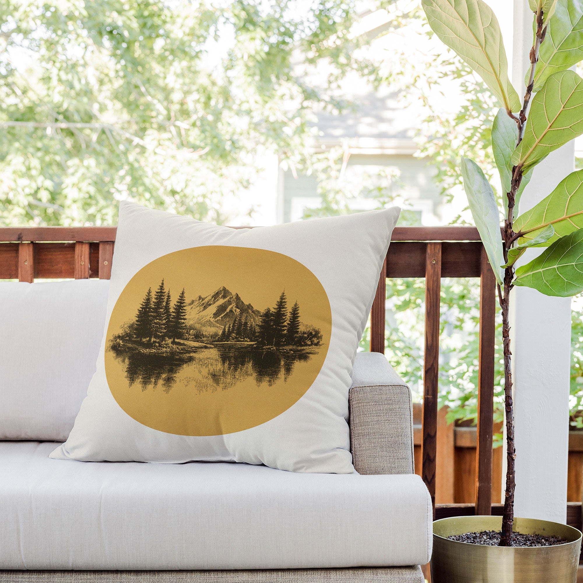 DENY Designs mountain vignette Outdoor Throw Pillow