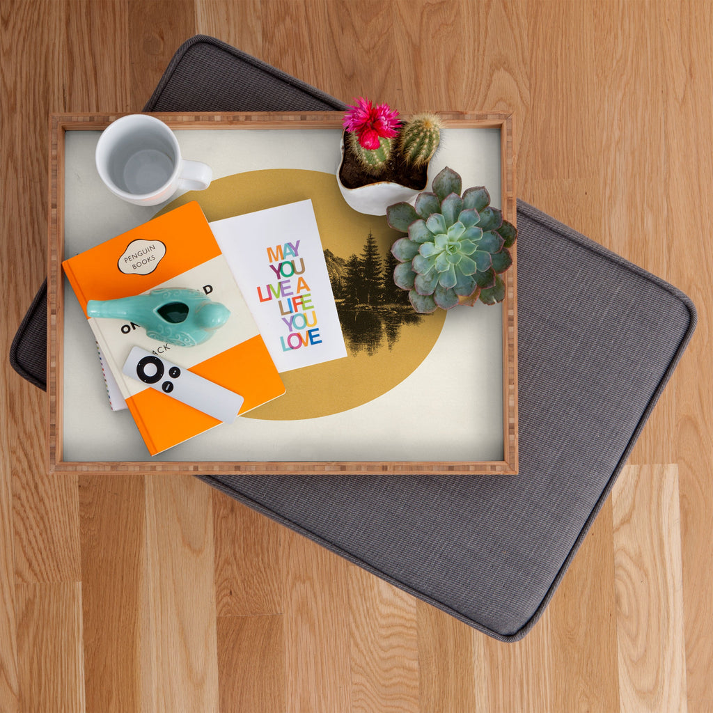 DENY Designs mountain vignette Rectangular Tray