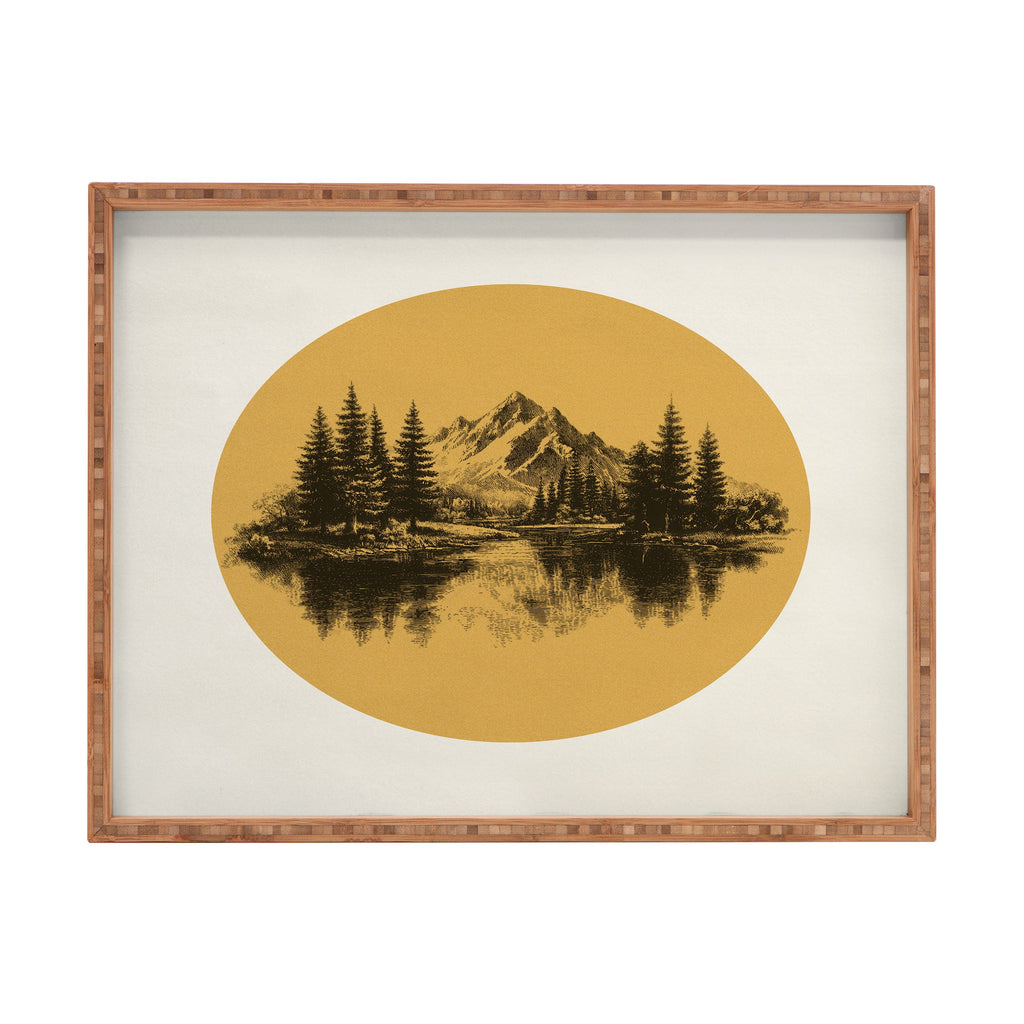 DENY Designs mountain vignette Rectangular Tray