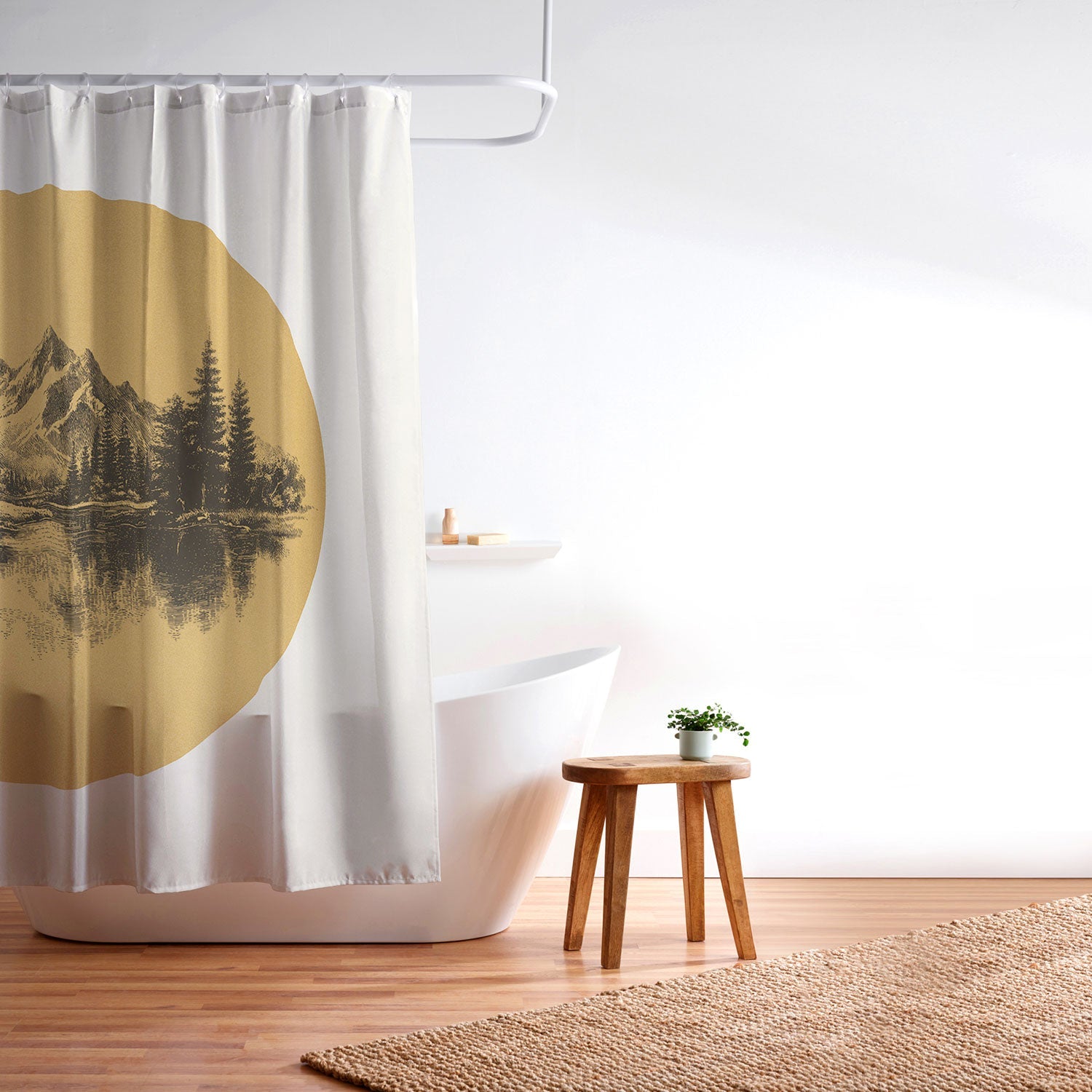 DENY Designs mountain vignette Shower Curtain
