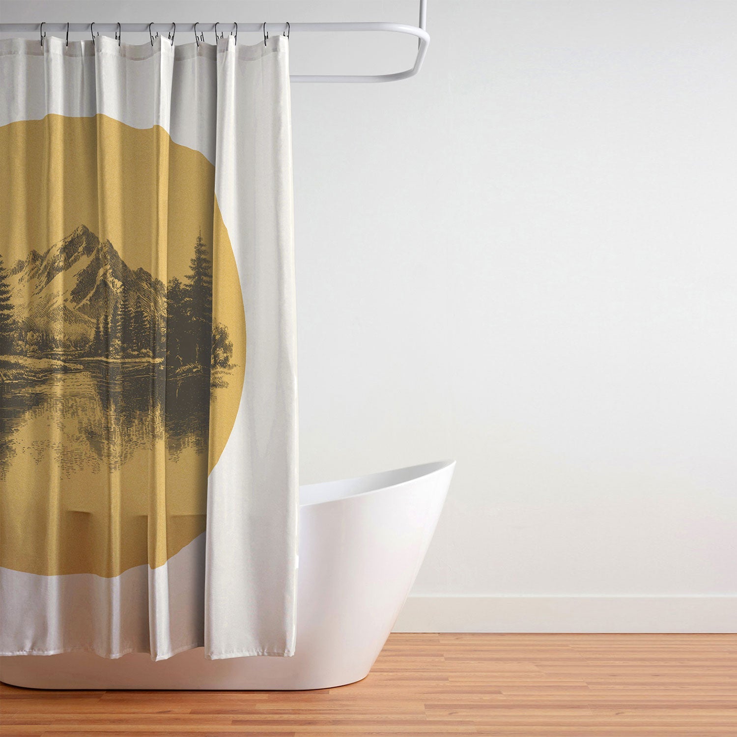 DENY Designs mountain vignette Shower Curtain
