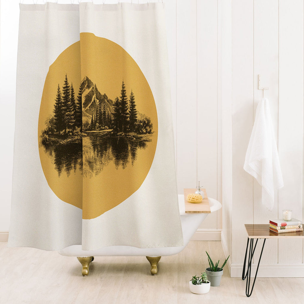 DENY Designs mountain vignette Shower Curtain