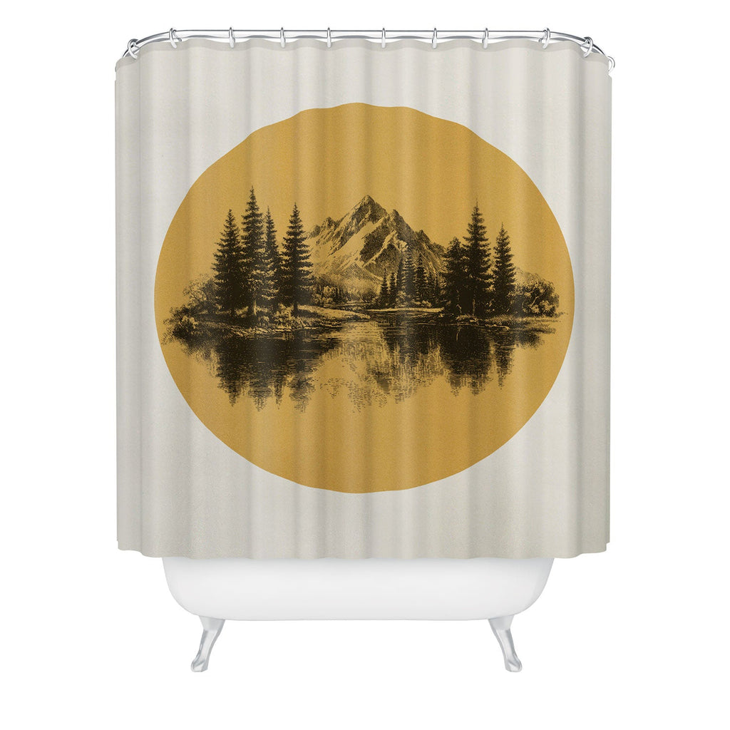 DENY Designs mountain vignette Shower Curtain